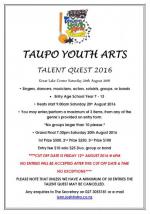 Entries are now open for the Taupo Youth Arts Talent Quest 2016