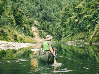 Paddling on a calm river