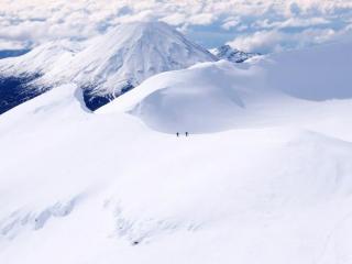 Snow-covered peak of Mt. Ruapehu
